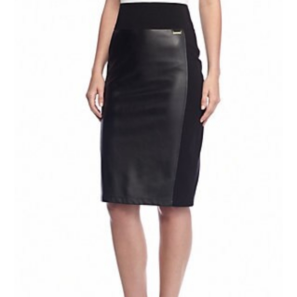 Calvin Klein Dresses & Skirts - Calvin Klein Power Stretch Pleather-Front Skirt